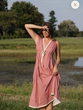 ISO slow Sunday Nicola dress berry gingham size S or M